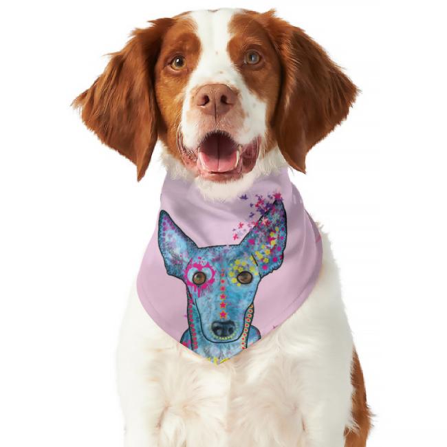 Hunde-Bandana Princessa - Popart Hundedesign, 100 % Polyester, 70x30 cm, verstellbar, waschbar
